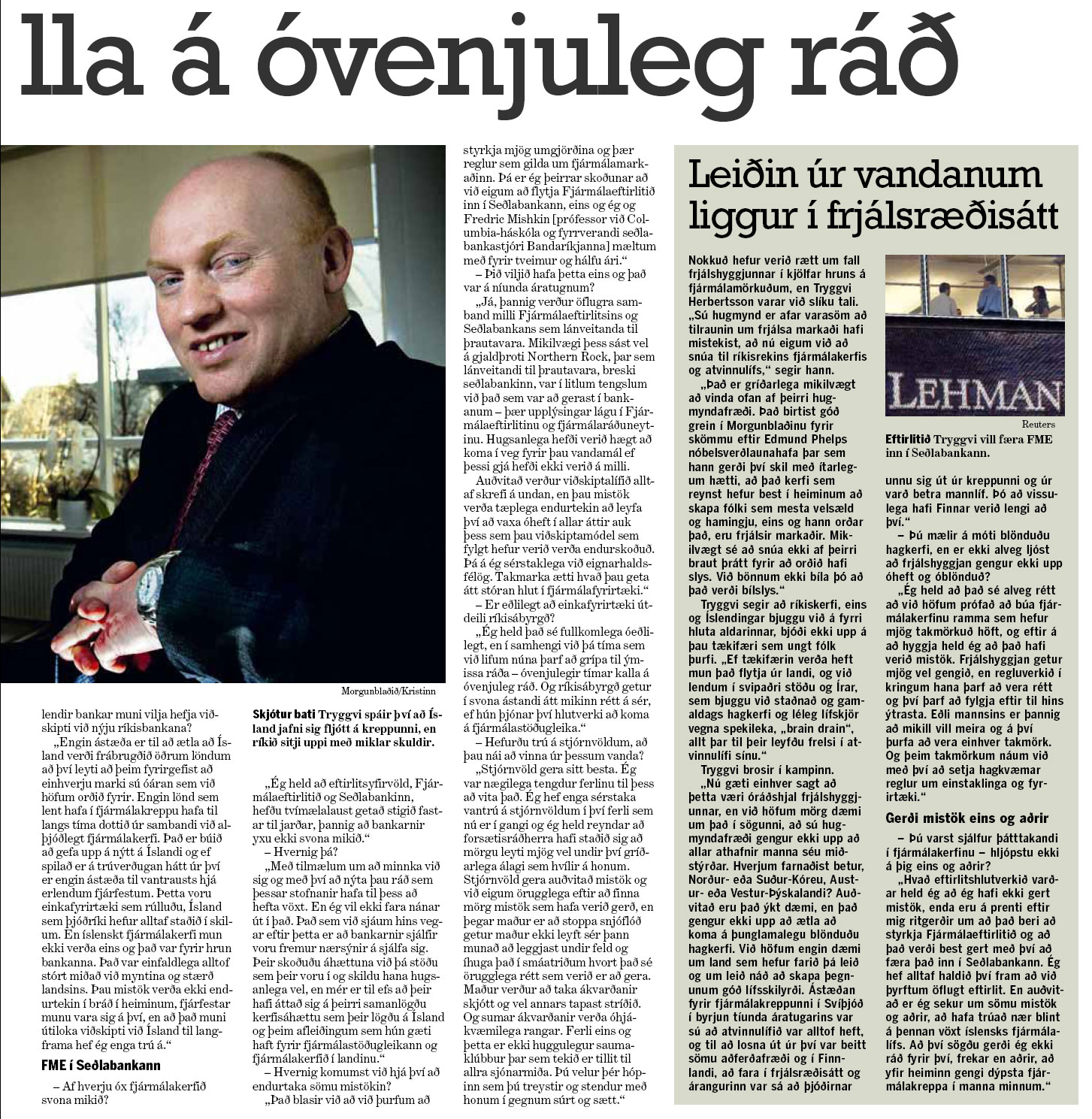 Tryggvi r Herbertsson 2 - Mbl. 9.11.08